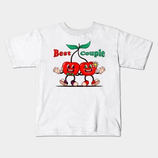 Best Couple, illustration of a romantic cherry couple Kids T-Shirt